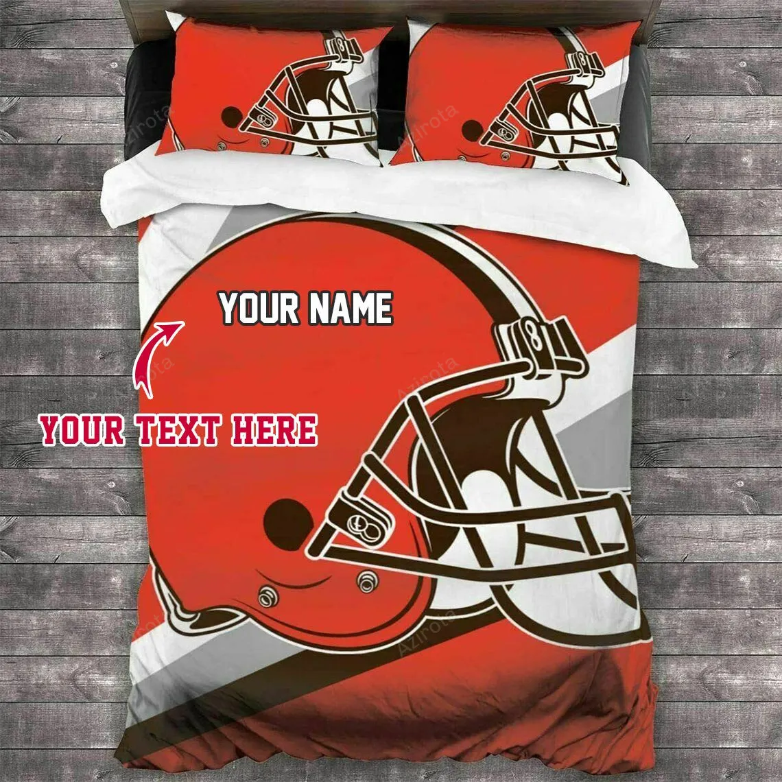 Cleveland Browns Football 14 Personalized Custom Bedding Sets King Queen Twin Bedding Set