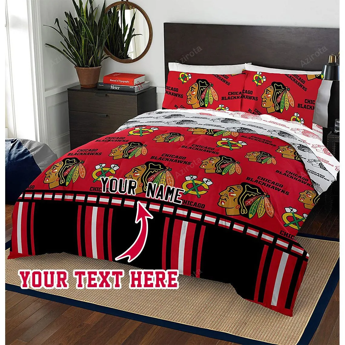 Chicago Blackhawks Personalized Custom Bedding Sets King Queen Twin Bedding Set