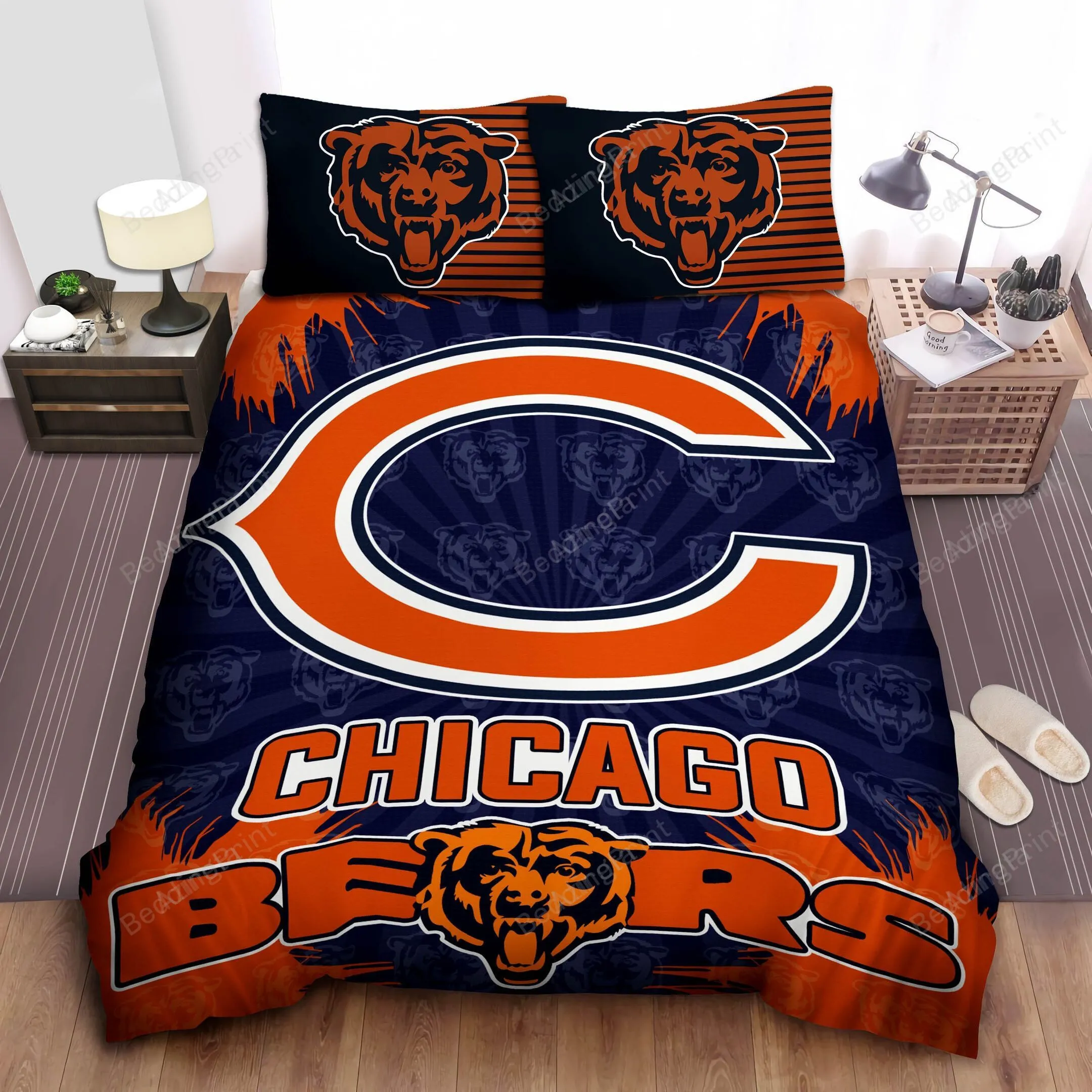 Chicago Bears Logo Bedding Set Duvet Cover Pillow Cases
