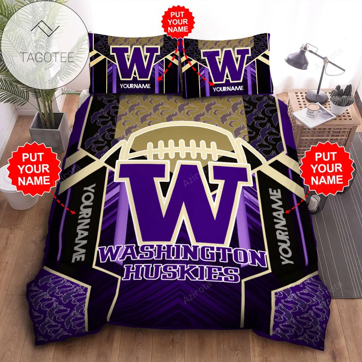 Washington Huskies Purple Gold Bedding Set