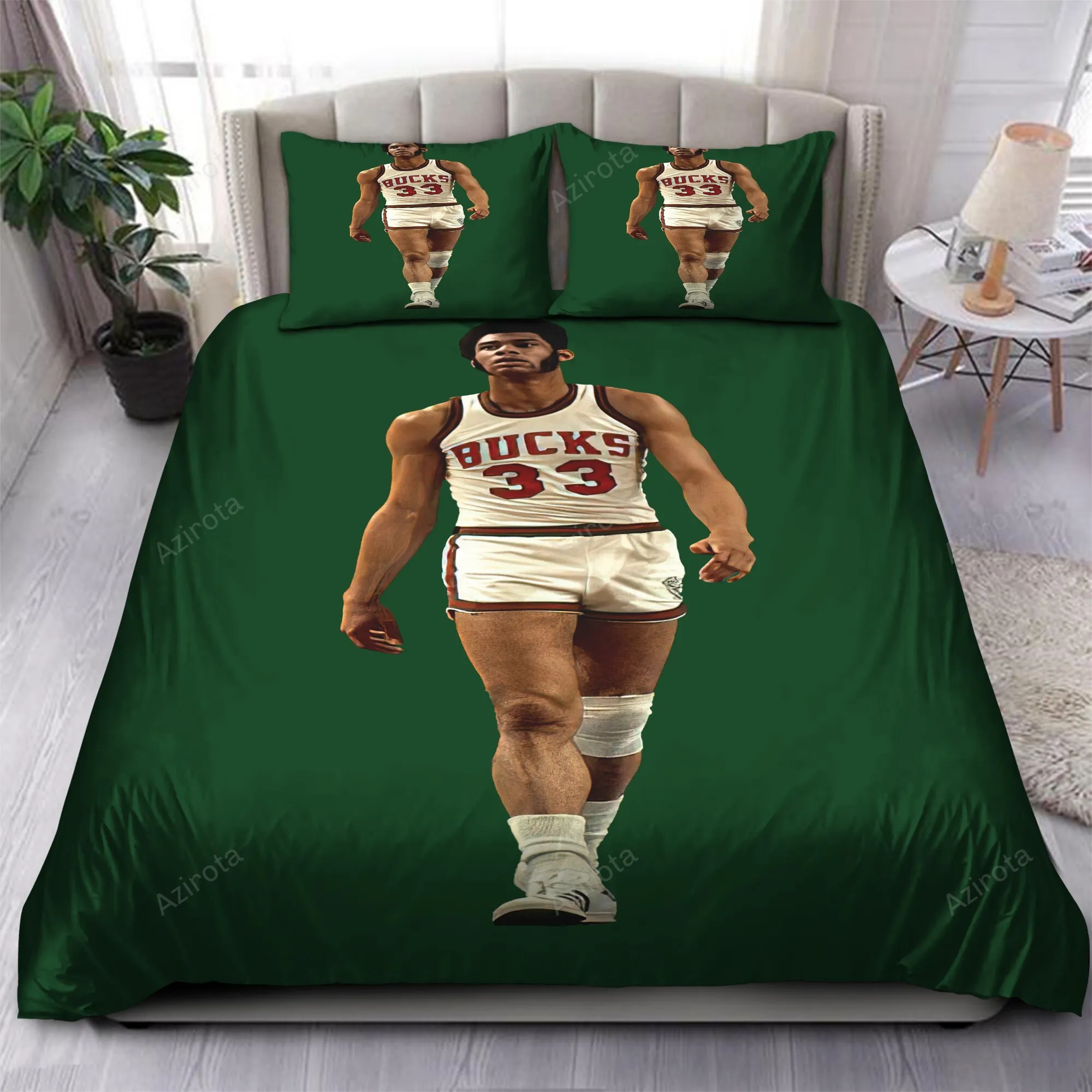 Legend Kareem Abdul Jabbar Milwaukee Bucks 48 Bedding Sets