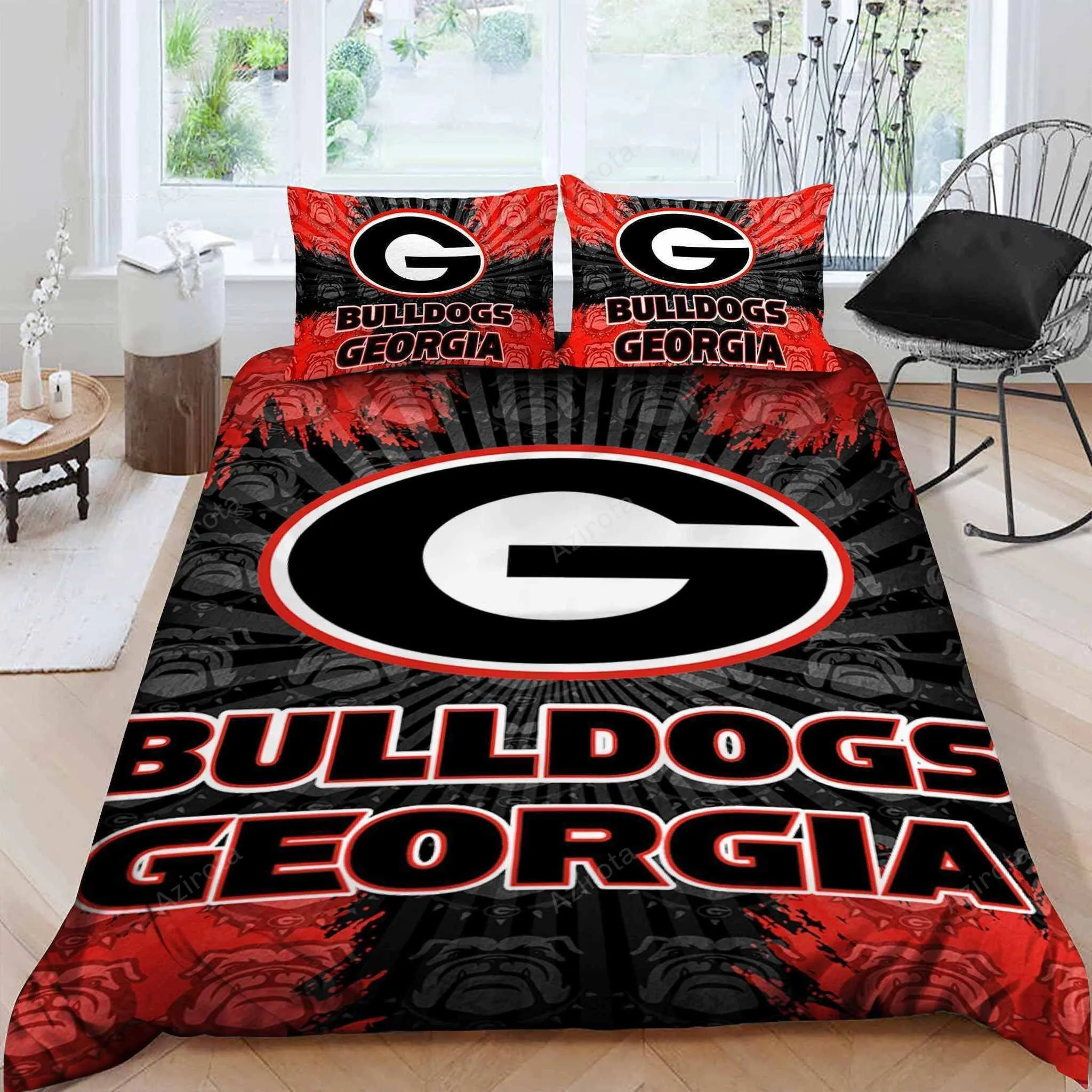 Georgia Bulldogs Bedding Set Sleepy Duvet Cover Pillow Cases