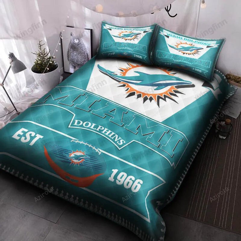 Miami Dolphins 3PCS Bedding Set Duvet Cover And Pillow Cases 1459