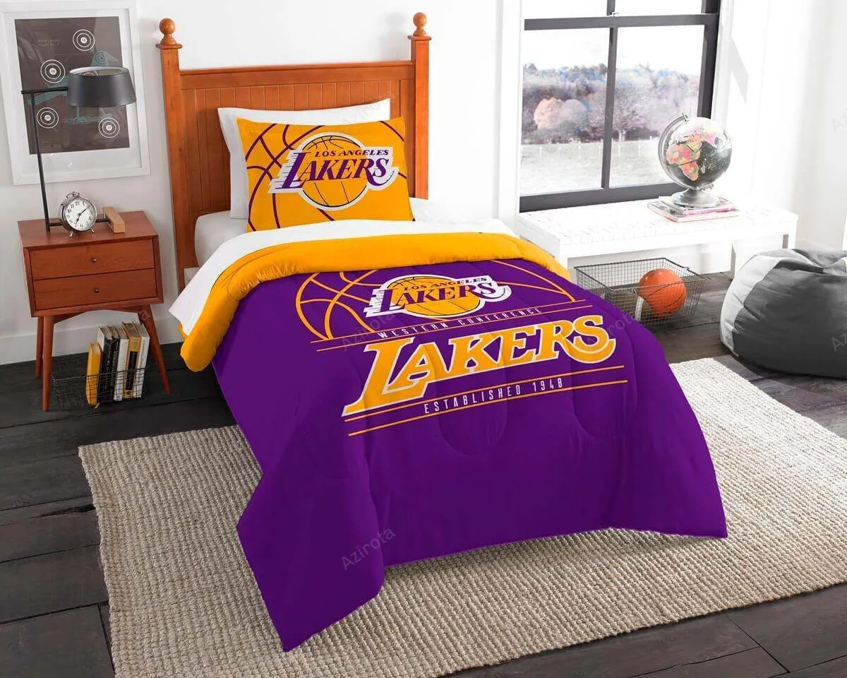 V6 Los Angeles Lakers Bedding Set Duvet Cover Pillow