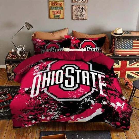 Ohio State Buckeyes Bedding Set Duvet Cover Pillow Cases