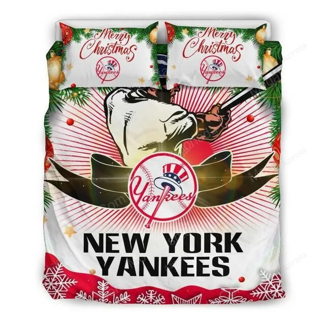 Merry Christmas New York Yankees Baseball Sport 2 Bedding Set