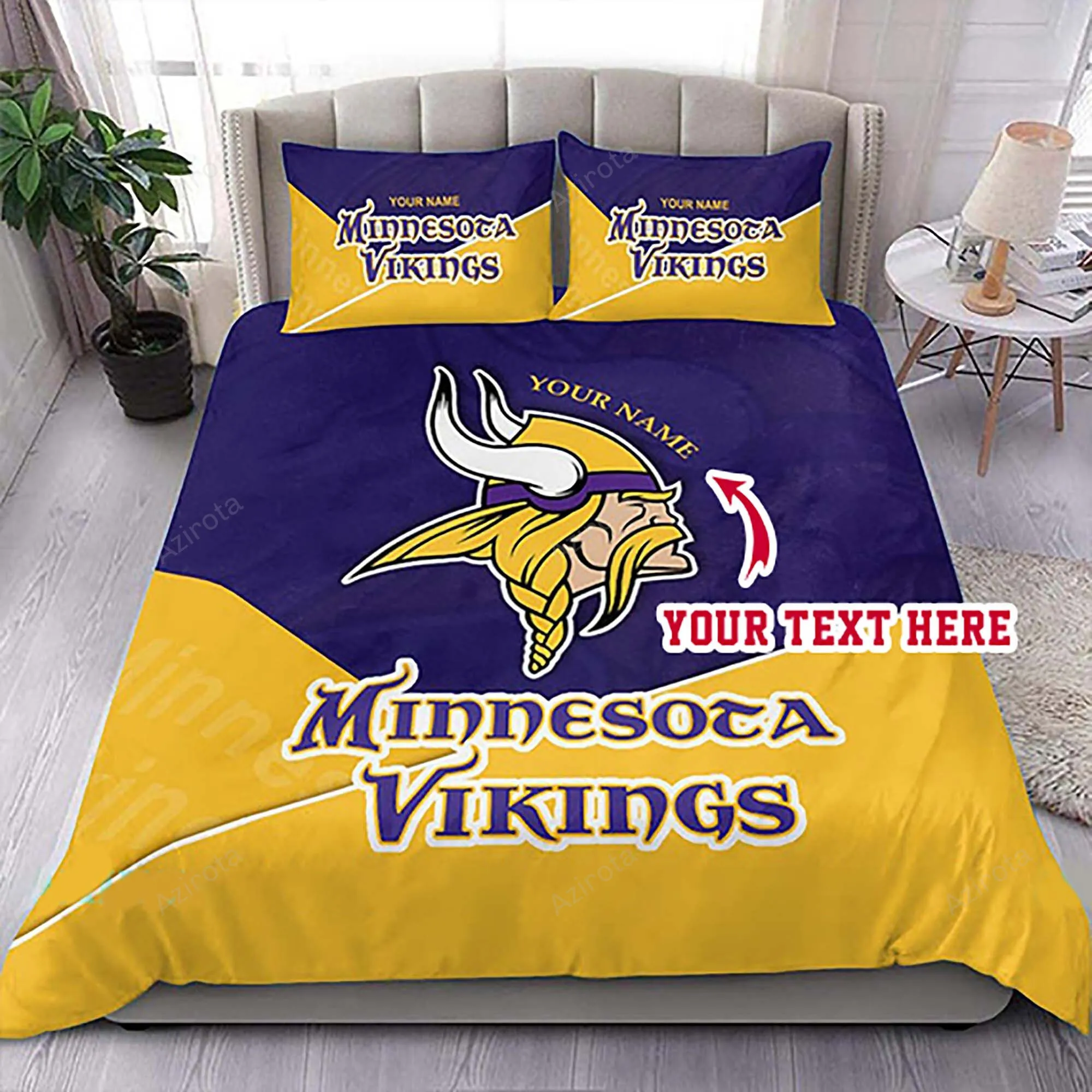 Minnesota Vikings 92 Football Personalized Custom Bedding Sets King Queen Twin Bedding Set
