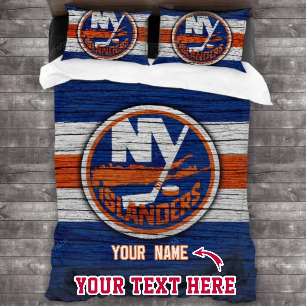 NEW YORK ISLANDERS Team Personalized Custom Bedding Sets King Queen Twin Bedding Set