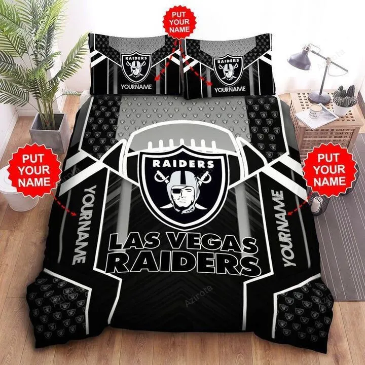 Las Vegas Raiders Football 41 Personalized Custom Bedding Sets King Queen Twin Bedding Set