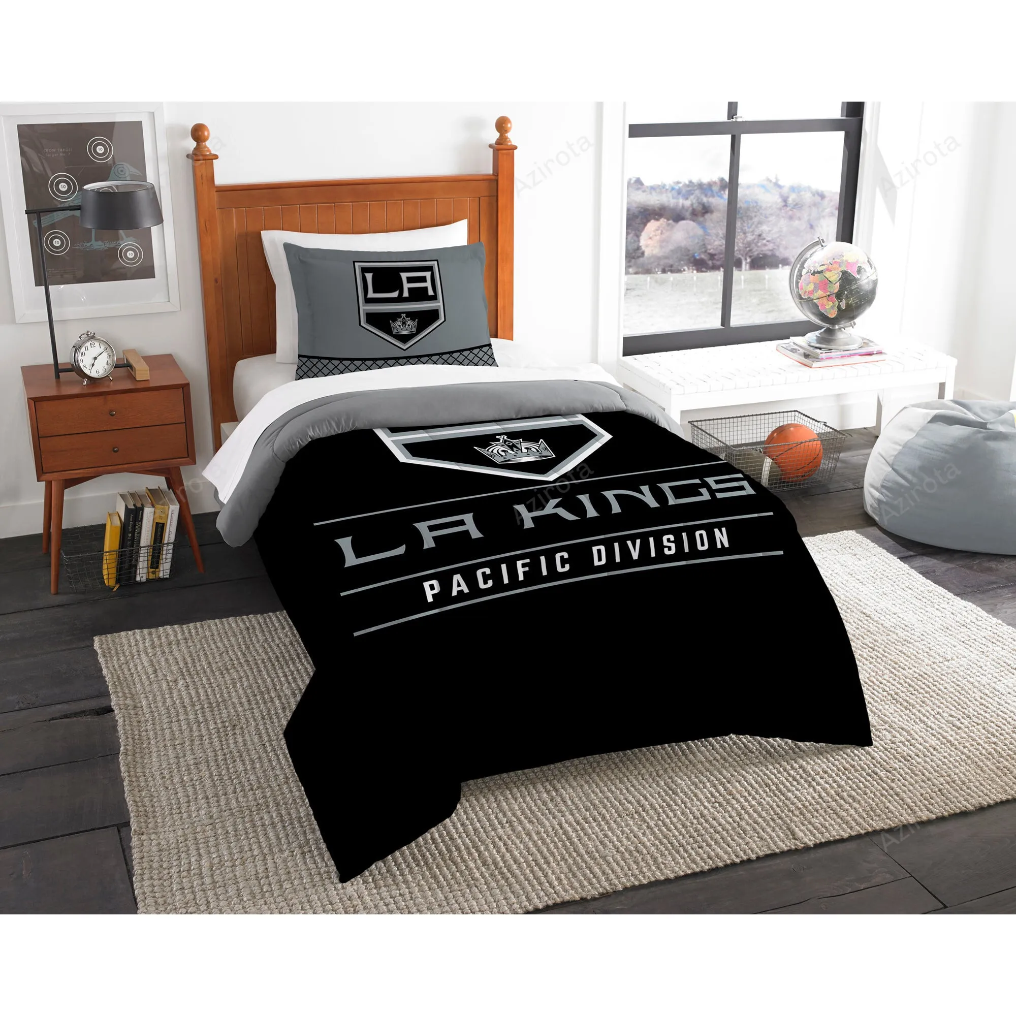 Los Angeles Kings Large Logo Bedding Set For Fans Duvet Cover Set