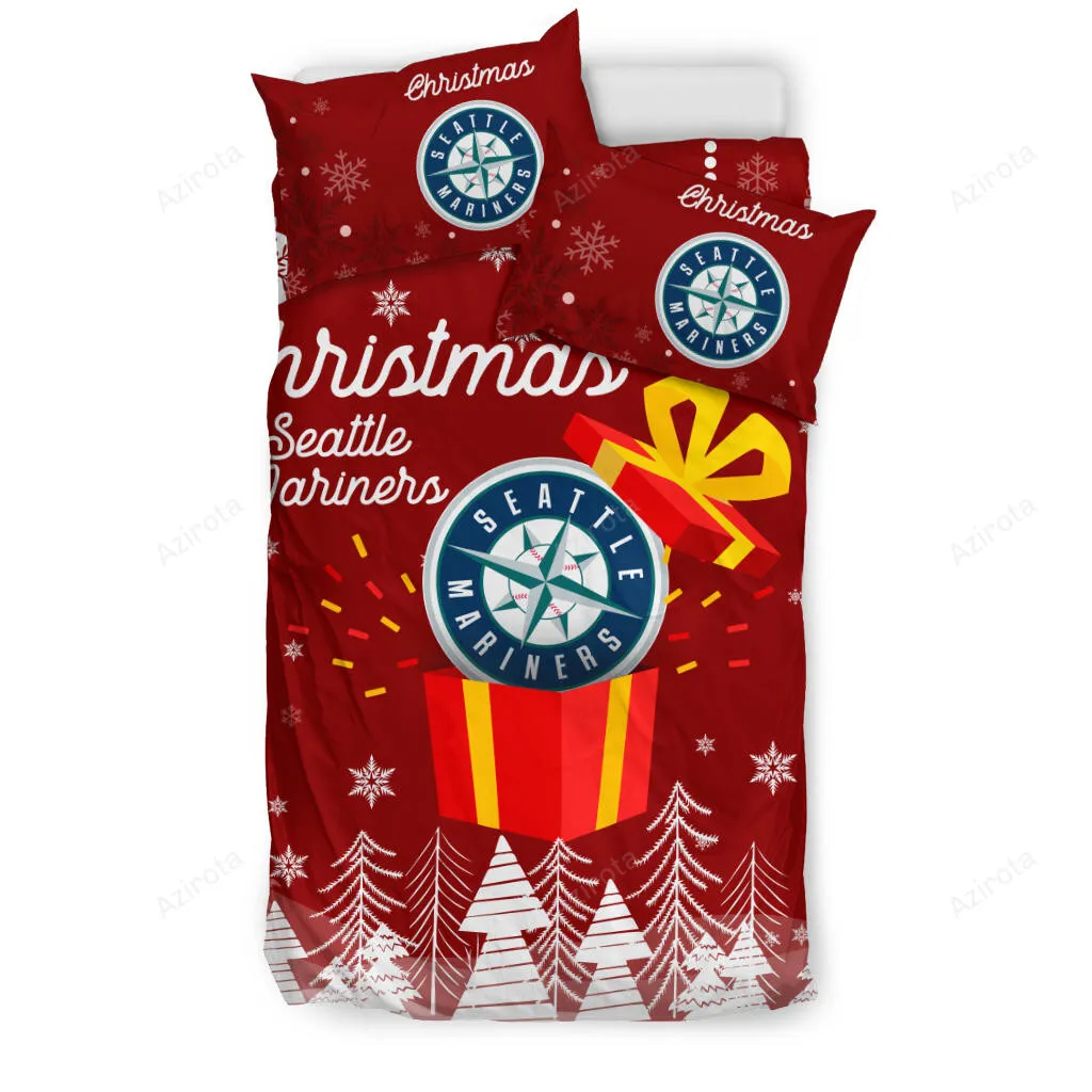 Merry Christmas Gift Seattle Mariners 3PCS Bedding Set Duvet Cover And Pillow Cases 5978