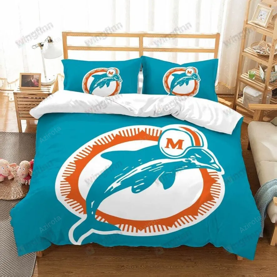 Miami Dolphins 3PCS Bedding Set Duvet Cover And Pillow Cases 1458