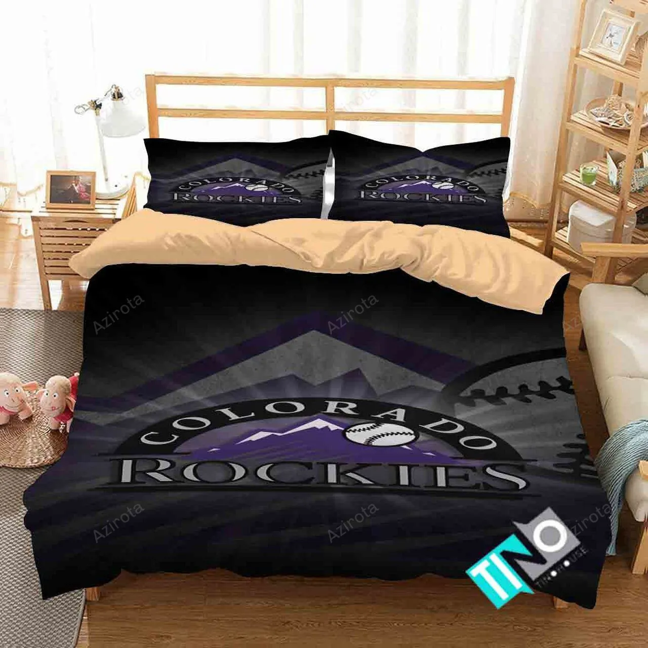 V6 Colorado Rockies Logo 3Printed Bedding Set Duvet Cover Pillow