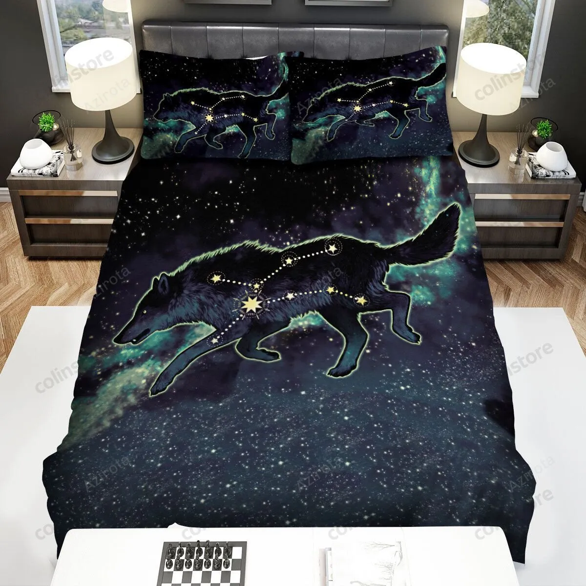 Lupus Constellation Map Art Bed Sheets Spread Comforter Duvet Cover Bedding Sets