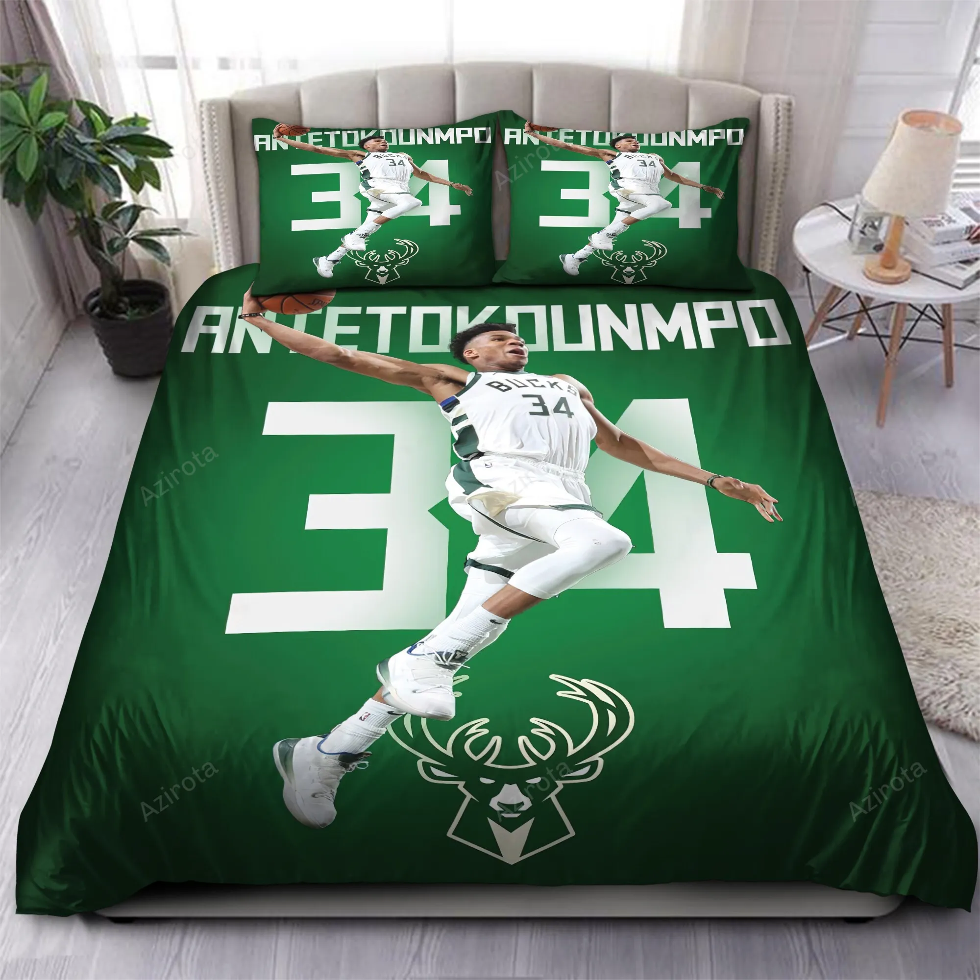 Giannis Antetokounmpo Milwaukee Bucks 15 Bedding Sets