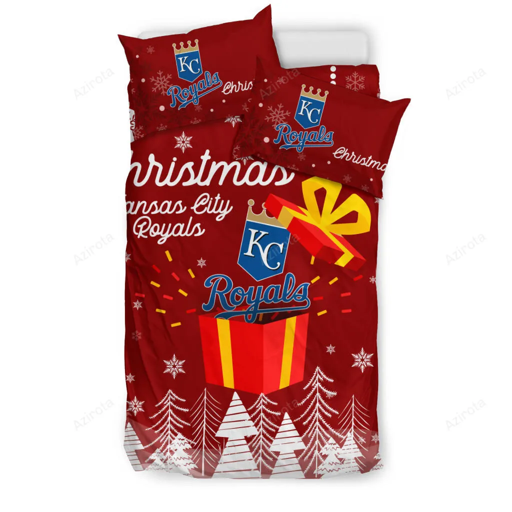 Merry Christmas Gift Kansas City Royals 3PCS Bedding Set Duvet Cover And Pillow Cases 7336
