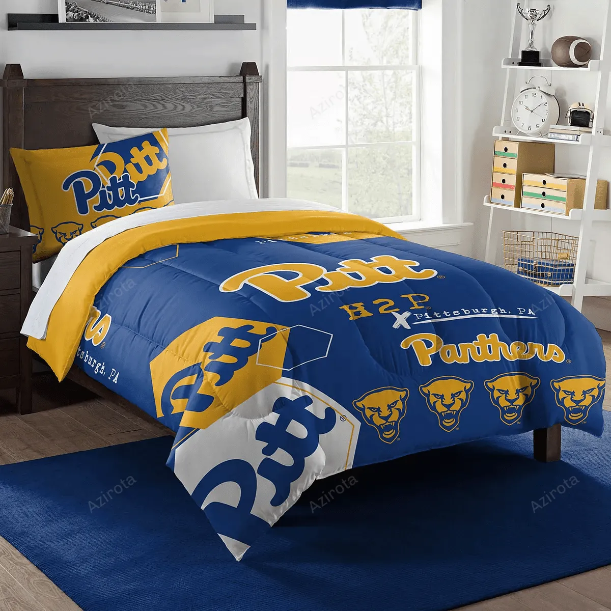 Pittsburgh Panthers Blue Yellow Bedding Set