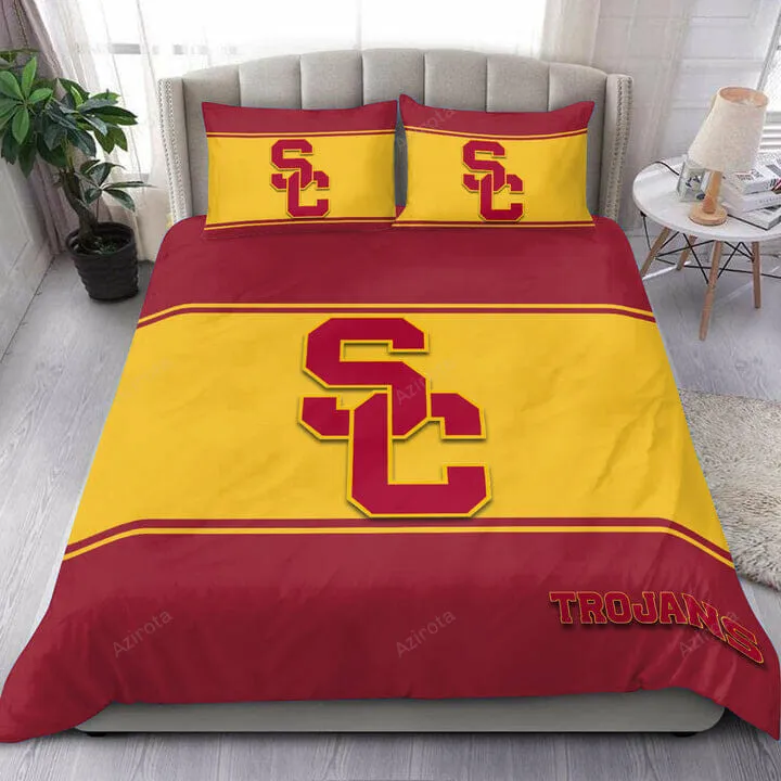 USC Trojans Cardinal Gold Bedding Set V2