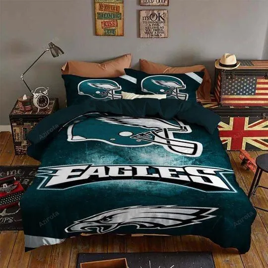 V6 Philadelphia Eagles Bedding Set Sleepy Halloween Duvet Cover Pillow Cases