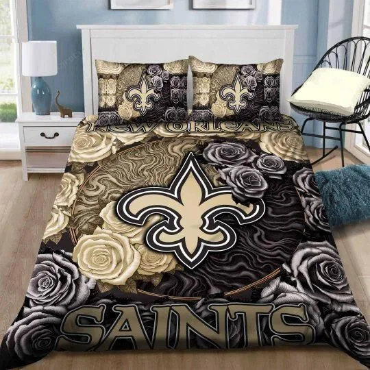 V6 New Orleans Saints Bedding Set Dup Duvet Cover Pillow Cases Decor Home