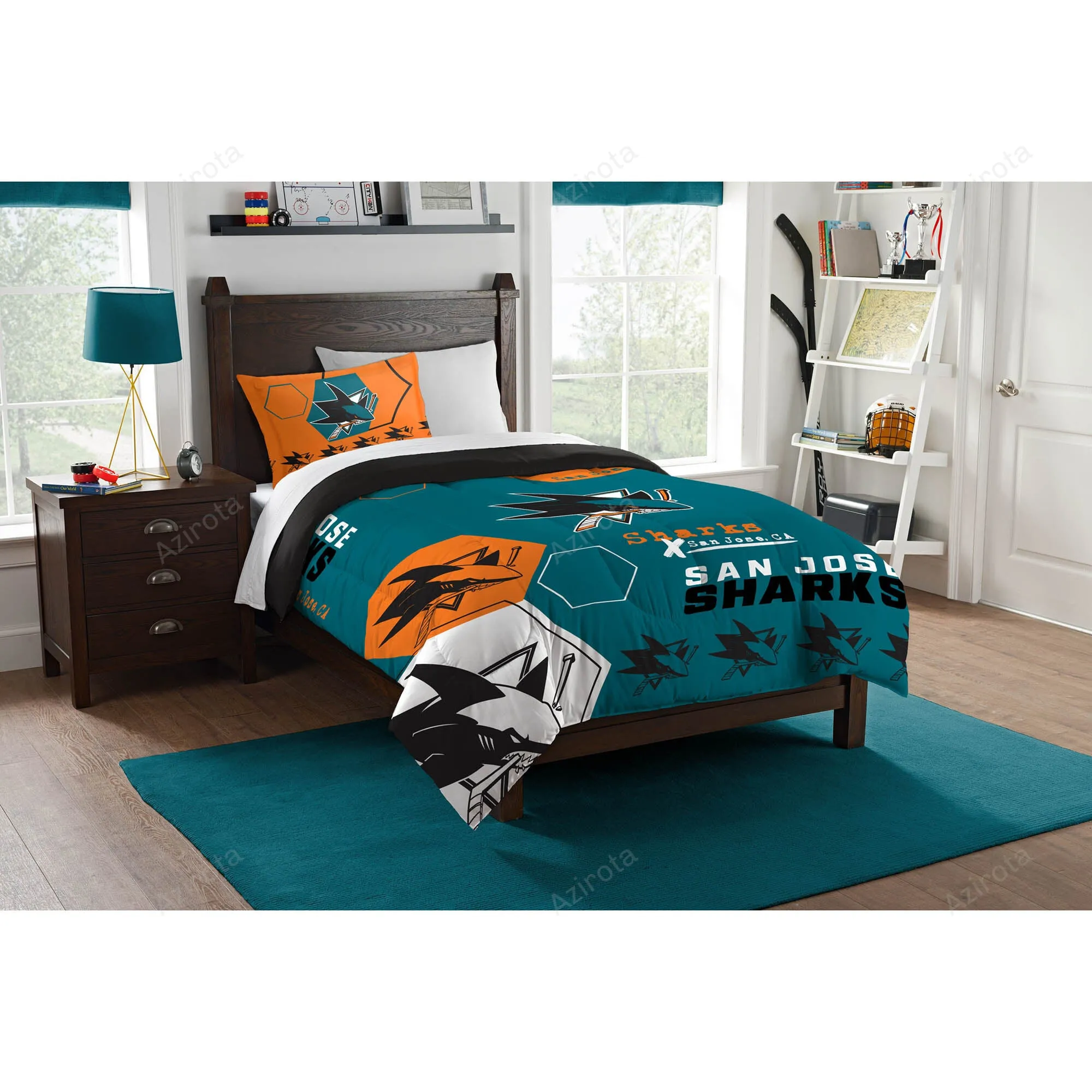 San Jose Sharks Bedding Set For Fans Duvet Cover Set