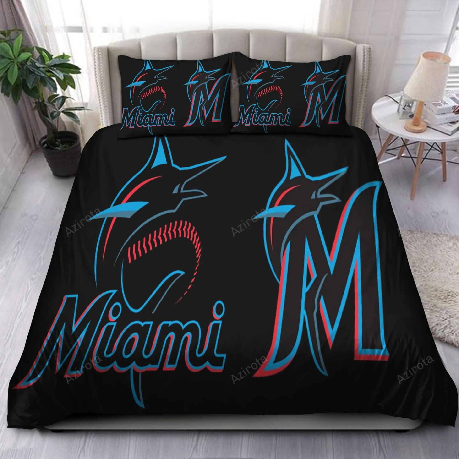 Miami Marlins Bedding Set V3