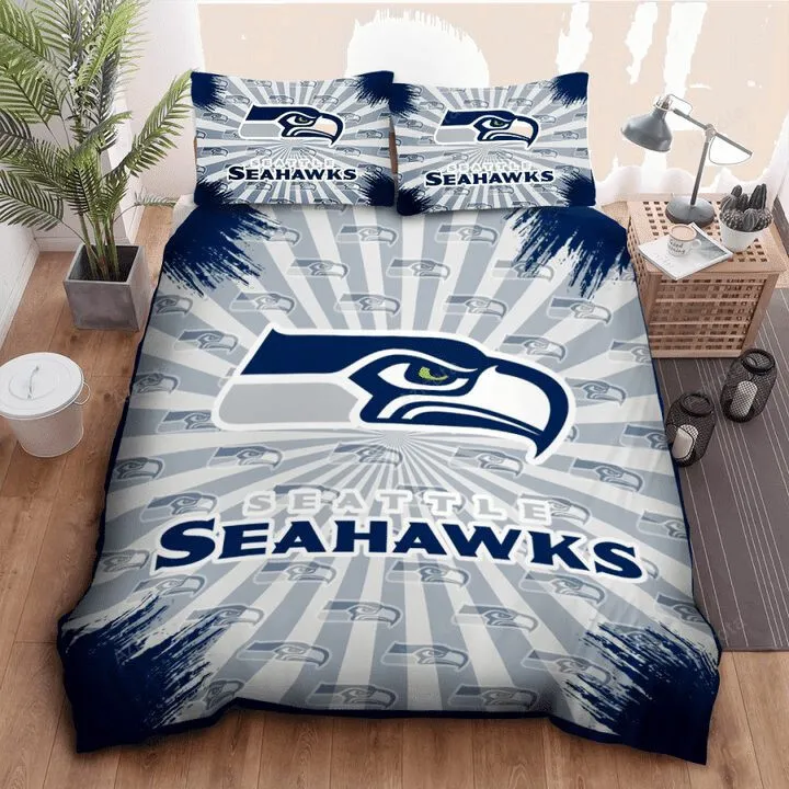 Seattle Seahawks Grey Navy Bedding Set
