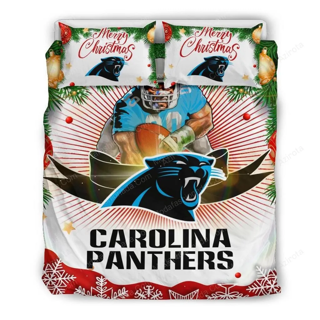Merry Christmas Carolina Panthers Football Sport 1 Bedding Set