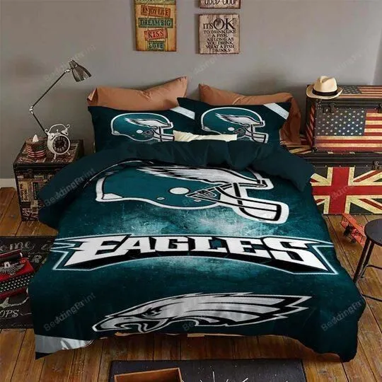 Philadelphia Eagles Bedding Set Sleepy Halloween Duvet Cover Pillow Cases