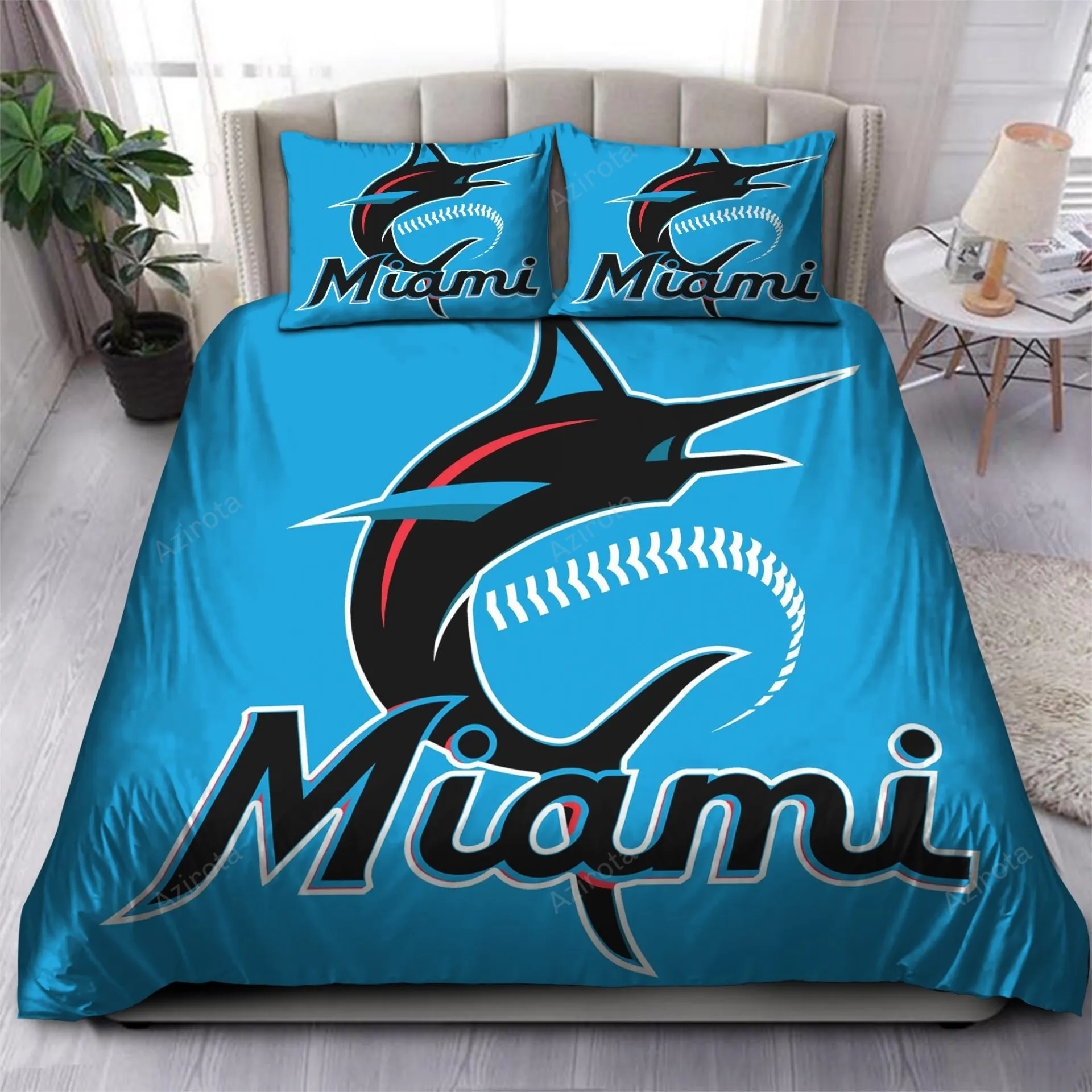 Miami Marlins Bedding Set V6