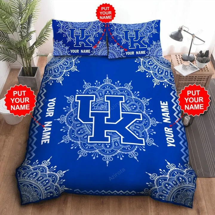 Kentucky Wildcats Custom Name Blue Bedding Set