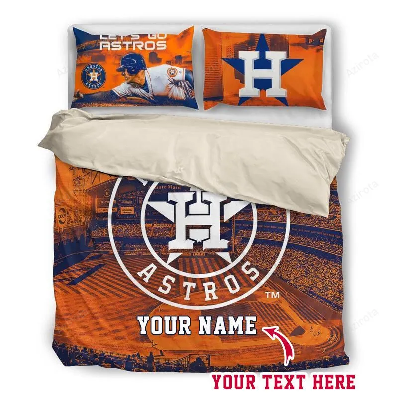 Houston Astros Personalized Custom Bedding Sets King Queen Twin Bedding Set