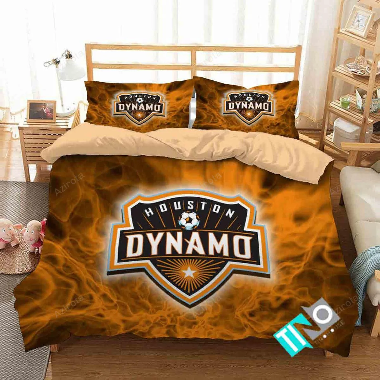 Houston Dynamo 2 Logo 3D Personalized Customized BeddingSets Duvet Cover Bedroom Set Bedset