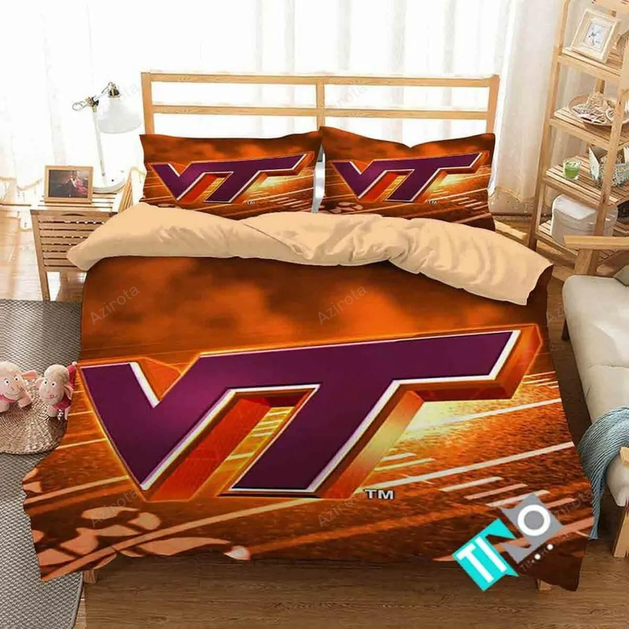 Virginia Tech Hokies 1 Logo V 3D PersonalizedCustomized Bedding Sets Duvet Cover Bedroom Set Bedset