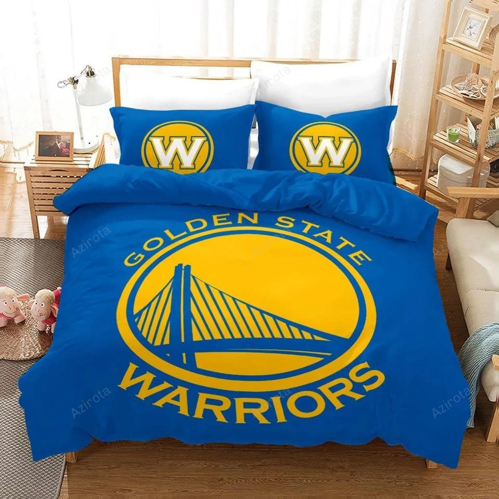 Golden State Warriors Bedding Set Custom Name Golden State Warriors Duvet Covers Warriors Bedding Set Warriors Fans Gift NG bd1