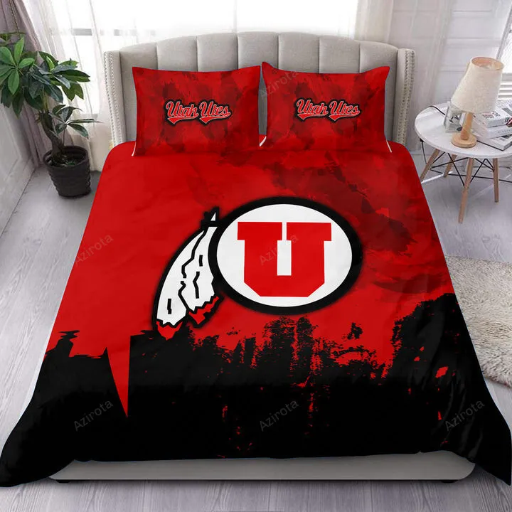 Utah Utes Red Black Bedding Set V2