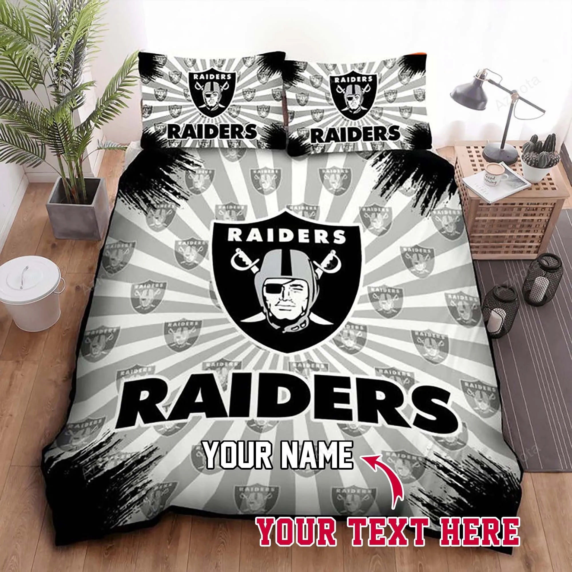 Las Vegas Raiders 46 Football Personalized Custom Bedding Sets King Queen Twin Bedding Set