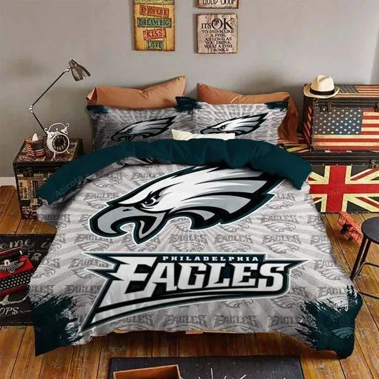 V6 Philadelphia Eagles Bedding Set Duvet Cover Pillow Cases Decor Home