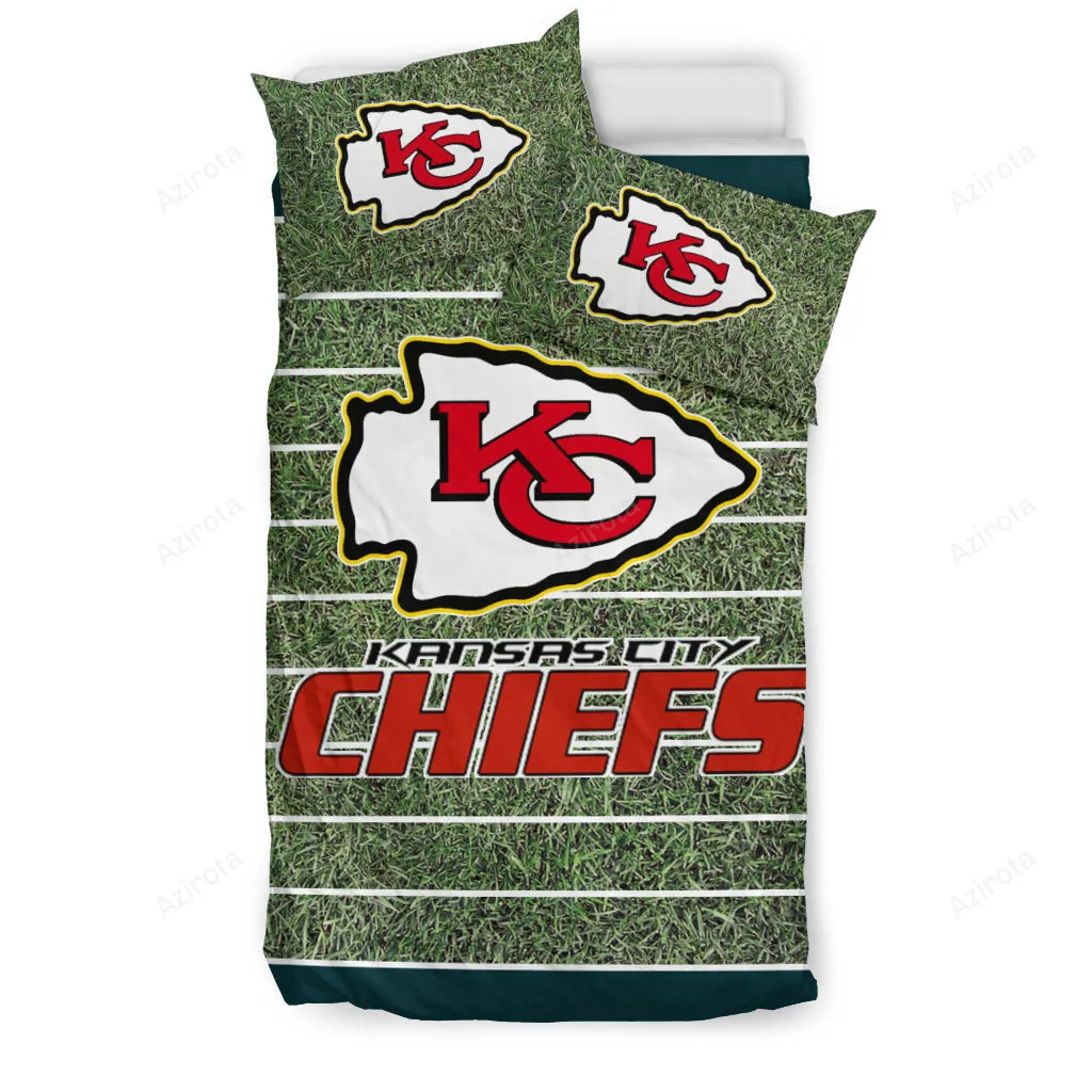 Field Large Kansas City Chiefs 3PCS Bedding Set Duvet Cover And Pillow Cases 5949