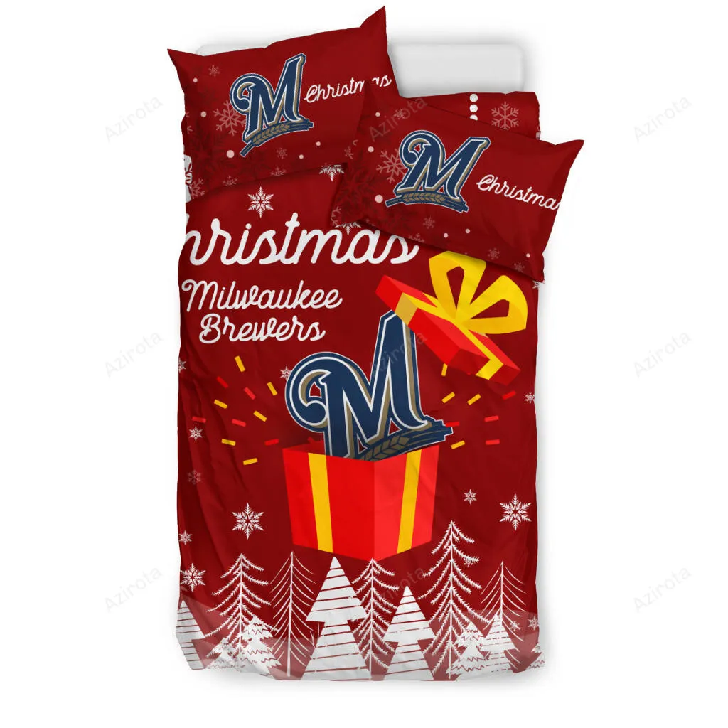 Merry Christmas Gift Milwaukee Brewers 3PCS Bedding Set Duvet Cover And Pillow Cases 7106