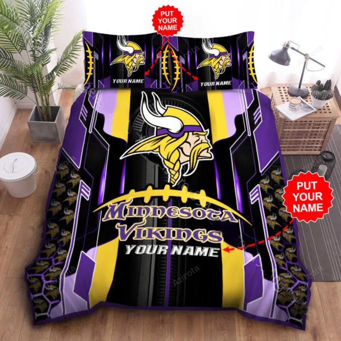 Minnesota Vikings Football 1 Personalized Custom Bedding Sets King Queen Twin Bedding Set