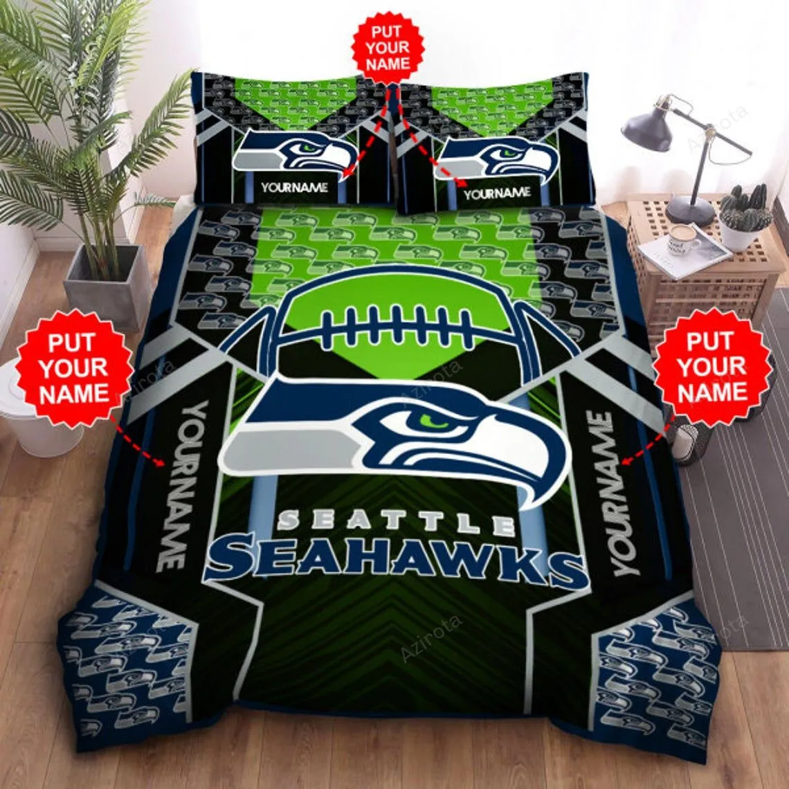 Seattle Seahawks Football 11 Personalized Custom Bedding Sets King Queen Twin Bedding Set