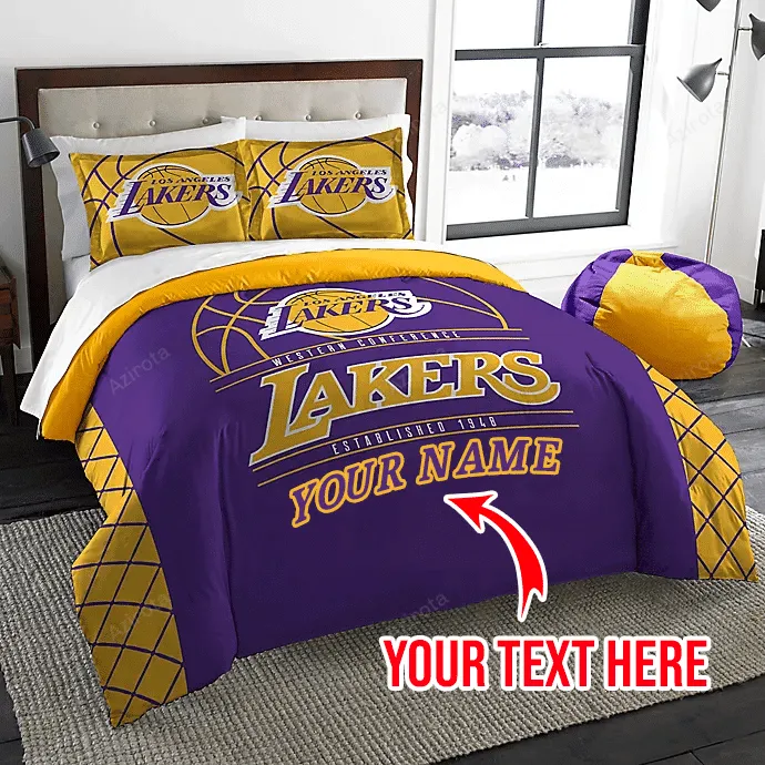 Los Angeles Lakers Reverse Slam Personalized Custom Bedding Sets King Queen Twin Bedding Set