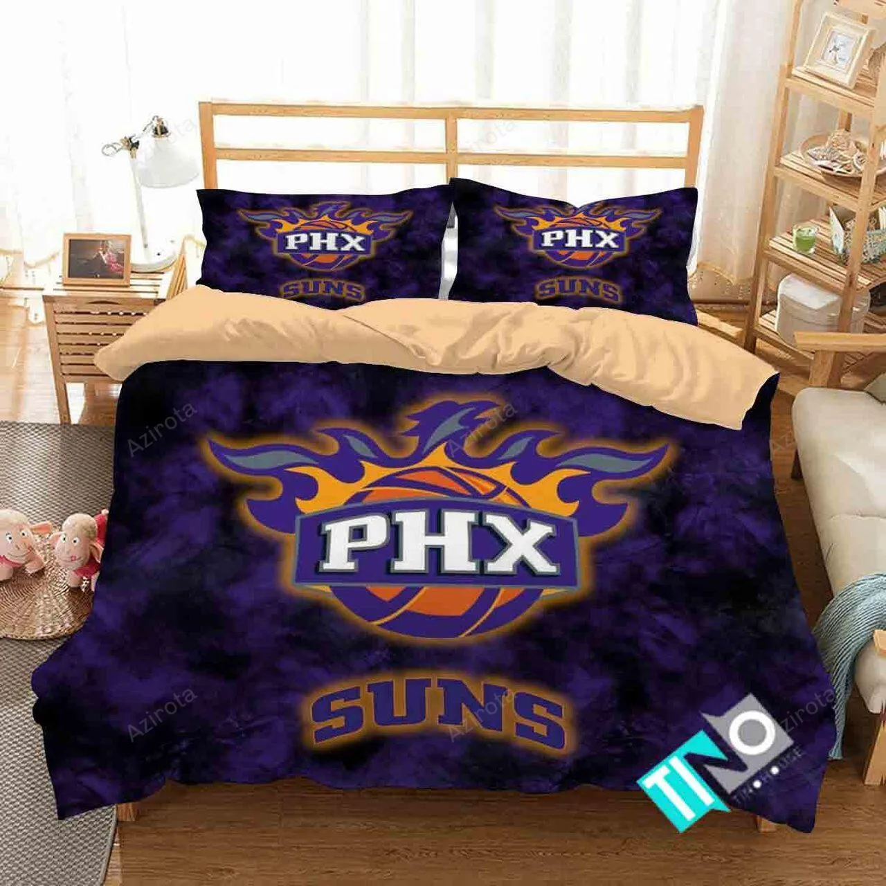 Phoenix Suns 1 Logo 3D Personalized Customized BeddingSets Duvet Cover Bedroom Set Bedset V