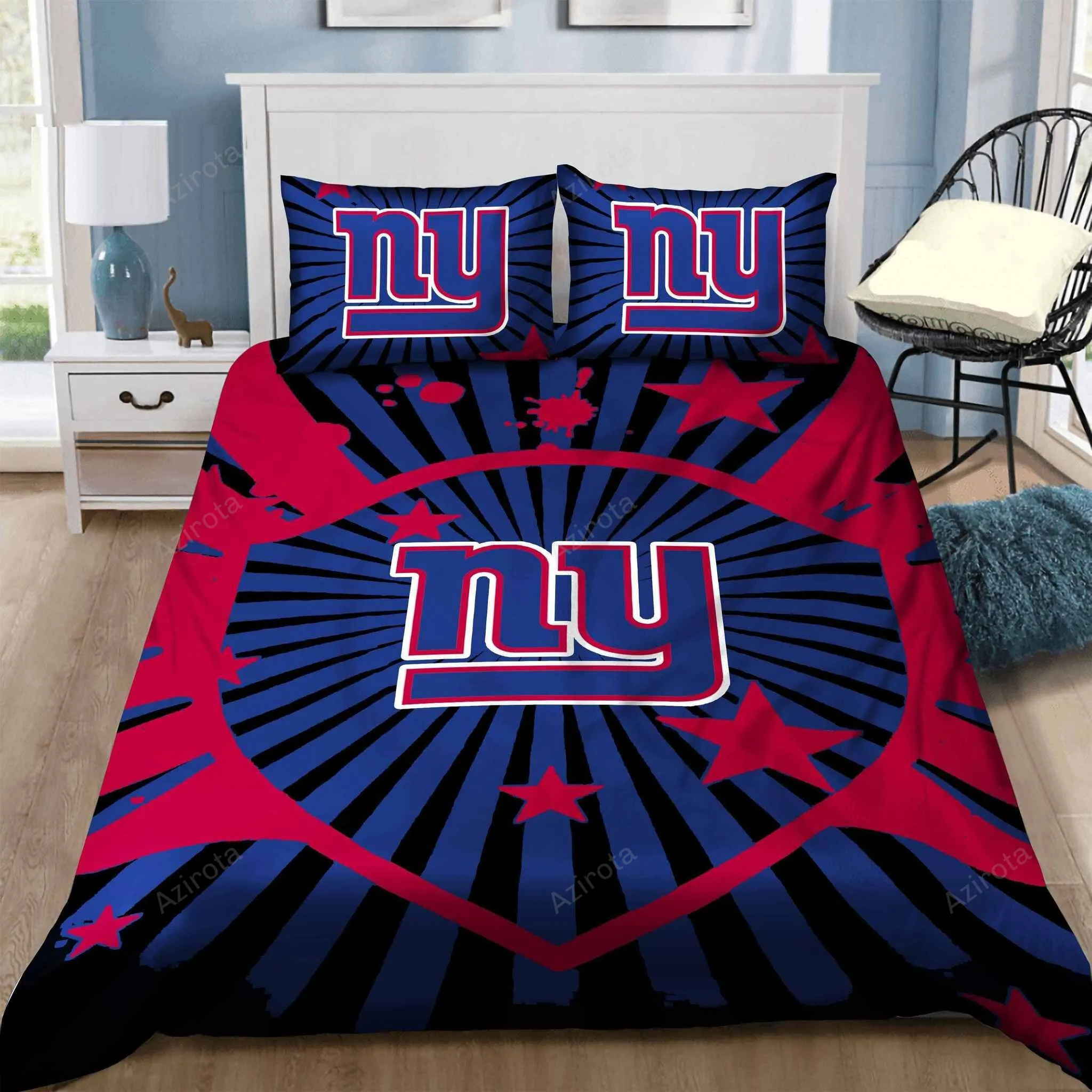 V6 New York Giants Bedding Set Sleepy Duvet Cover Pillow Cases Decor Home