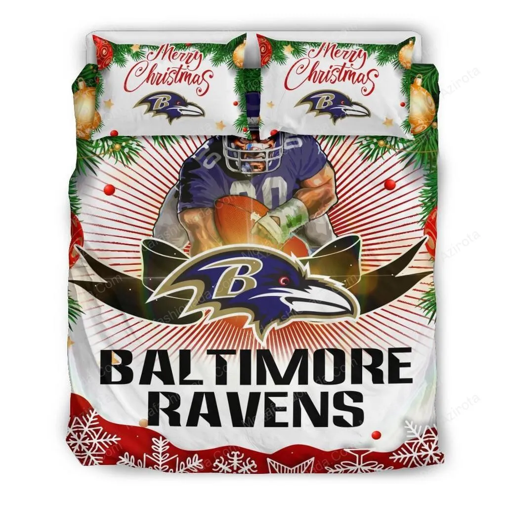 Merry Christmas Baltimore Ravens Football Sport 2 Bedding Set