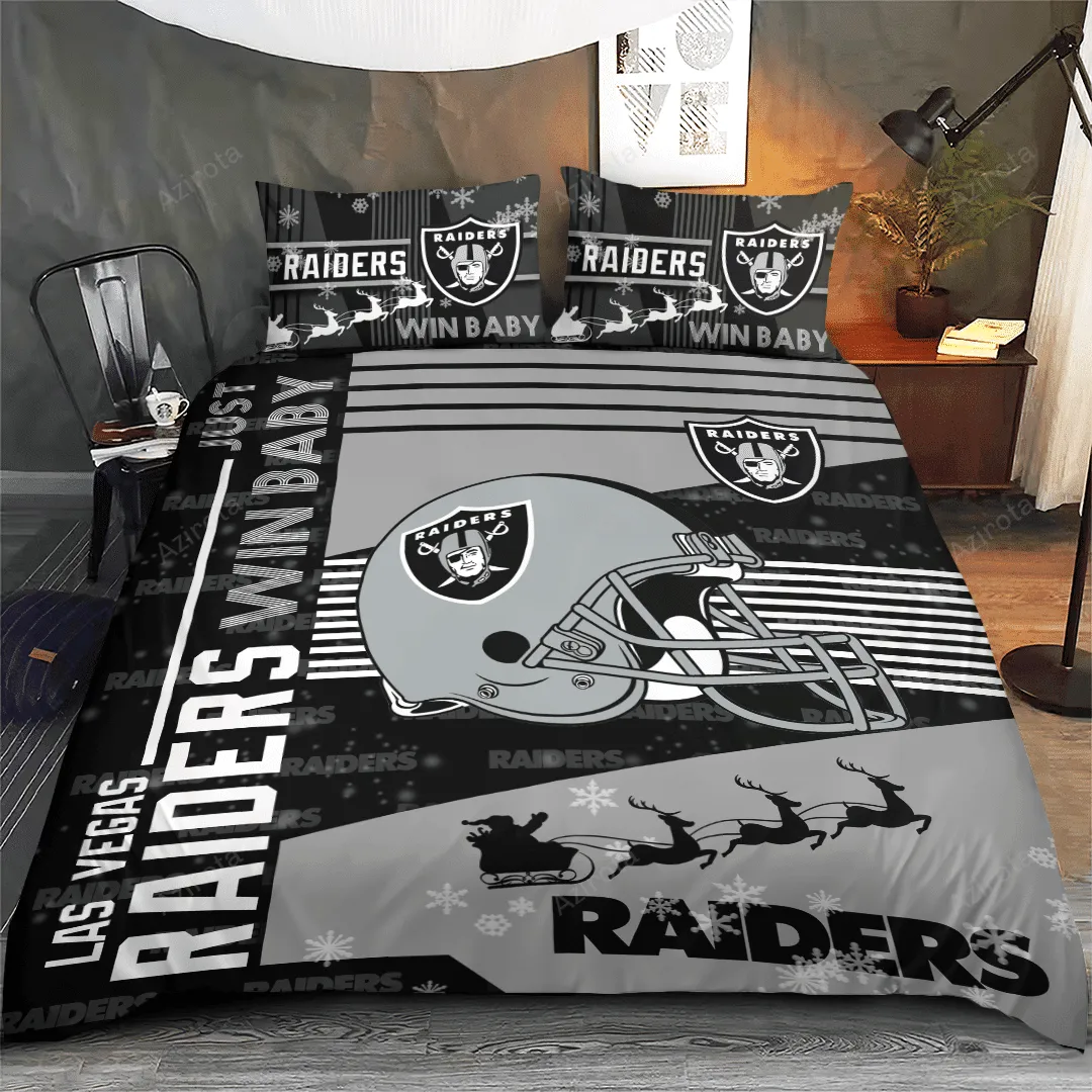 Las Vegas Raiders Just Win Baby Bedding Set Black Gray