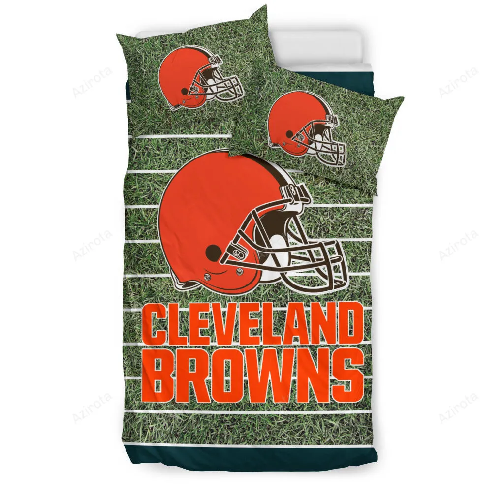 Field Large Cleveland Browns 3PCS Bedding Set Duvet Cover And Pillow Cases 5246