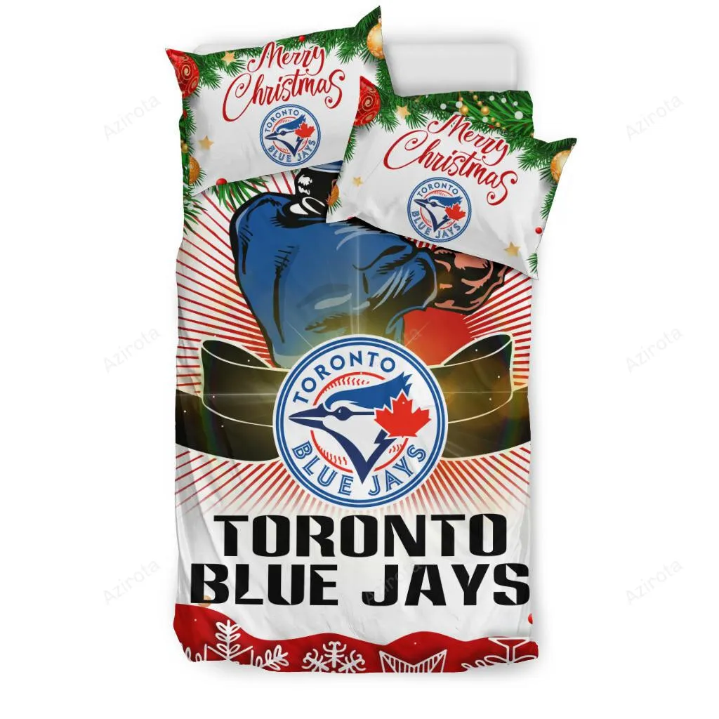 Cool Gift Store Xmas Toronto Blue Jays 3PCS Bedding Set Duvet Cover And Pillow Cases 8802