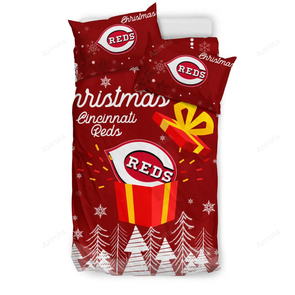 Merry Christmas Gift Cincinnati Reds 3PCS Bedding Set Duvet Cover And Pillow Cases 1771